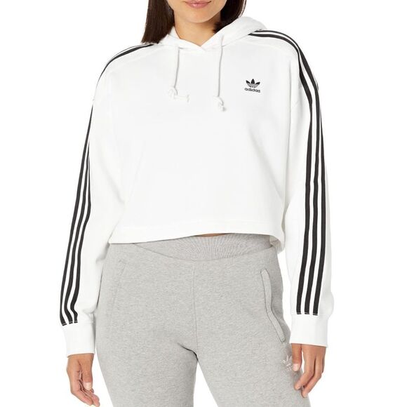 adidas Originals womens Adicolor Classics Cropped Hoodie Hooded Sweatshirt C15 - Picture 1 of 6
